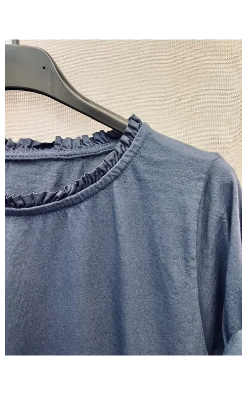 Camiseta Cuello Volante Marino
