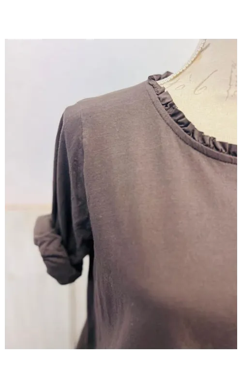 Camiseta Cuello Volante Choco