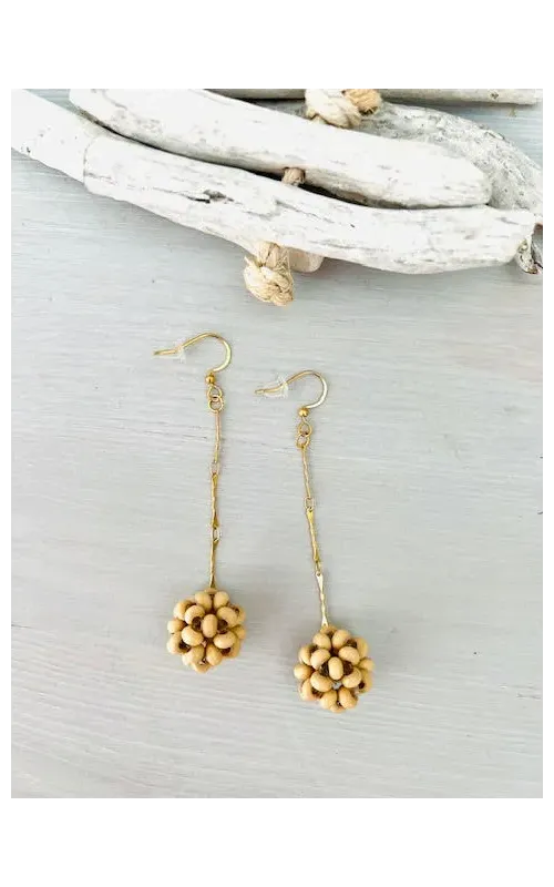 Pendientes Bola Madera