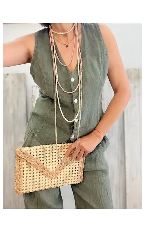Pantalón Lino Raya Verde