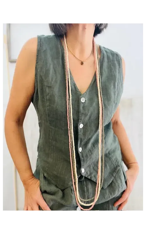 Pantalón Lino Raya Verde