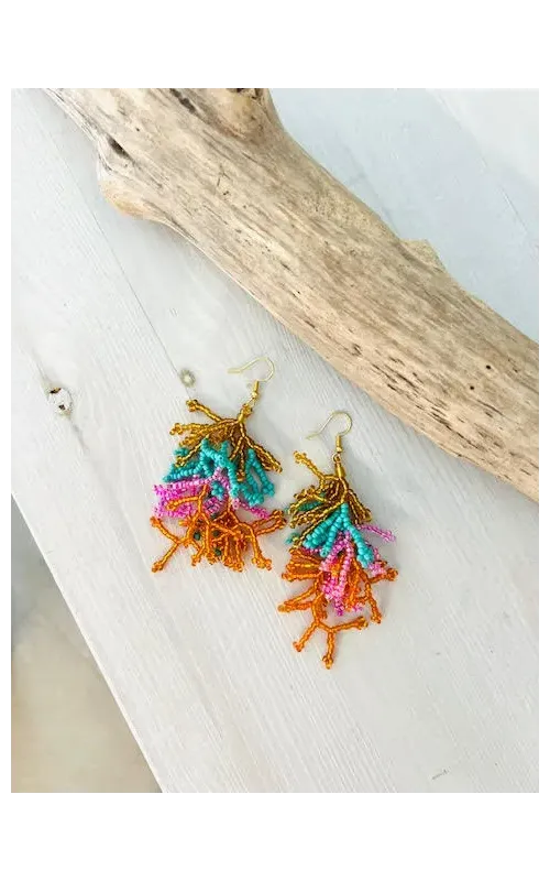 Pendientes Coral Rocalla