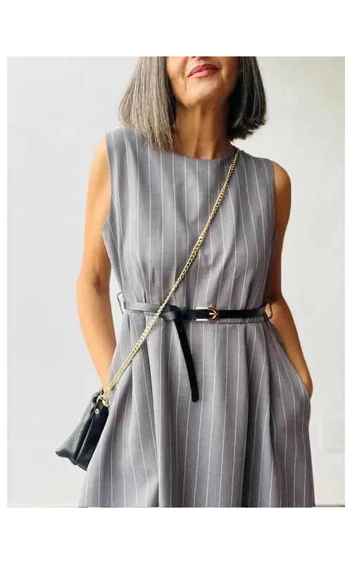 Vestido  Raya Diplomática Gris