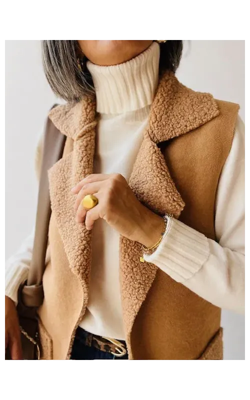 Chaleco Borreguito Camel