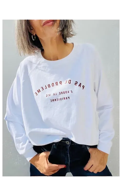 Sudadera Pas de Problem Blanco