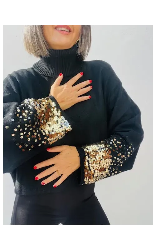 Jersey Lentejuelas Negro