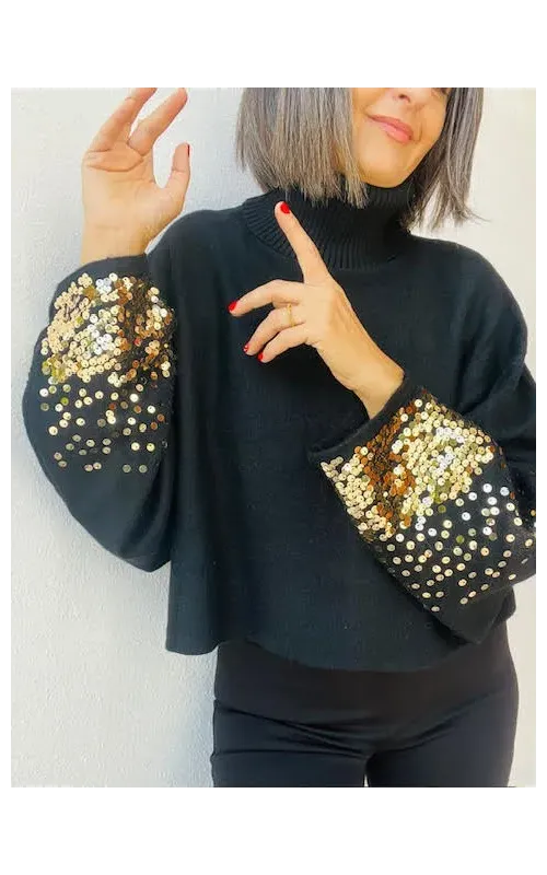 Jersey Lentejuelas Negro