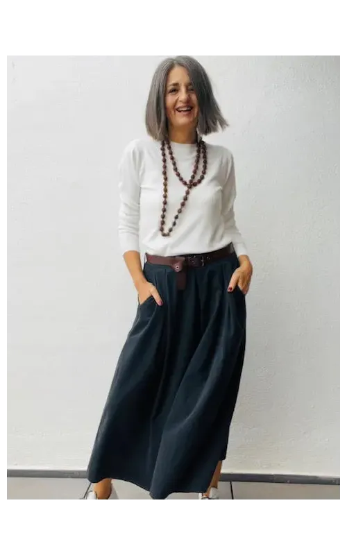 Falda Micro Pana Gris