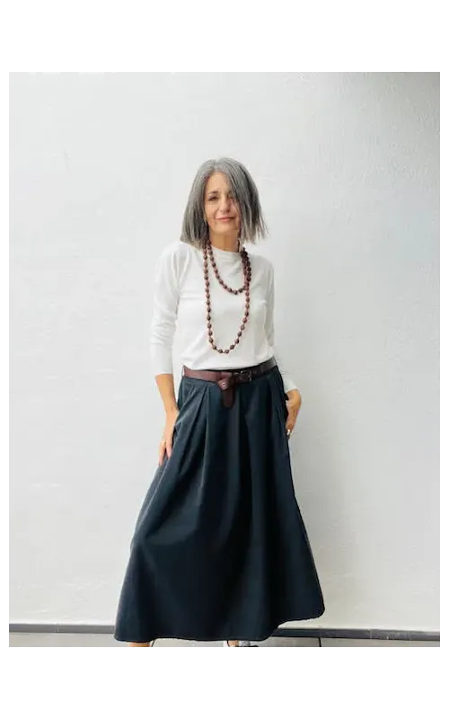 Falda Micro Pana Gris