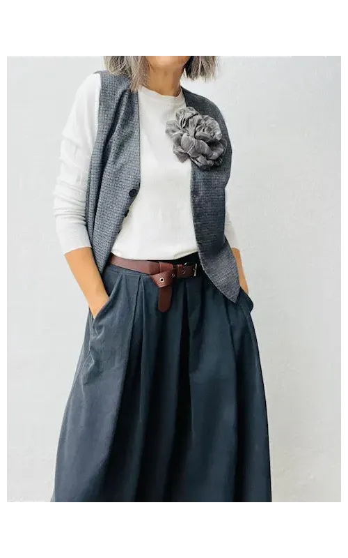 Falda Micro Pana Gris