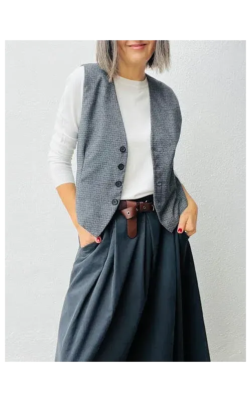 Falda Micro Pana Gris