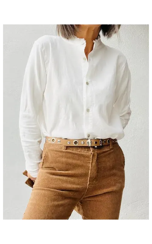 Camisa Micro Pana Blanca