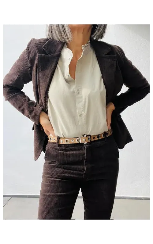 Pantalones Pana Flare Choco