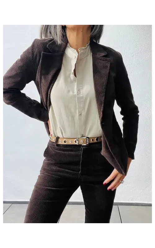 Pantalones Pana Flare Choco