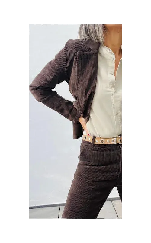 Pantalones Pana Flare Choco
