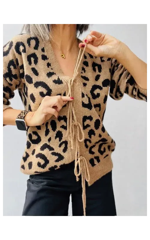 Chaqueta Punto Print Camel