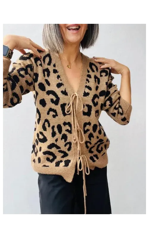 Chaqueta Punto Print Camel