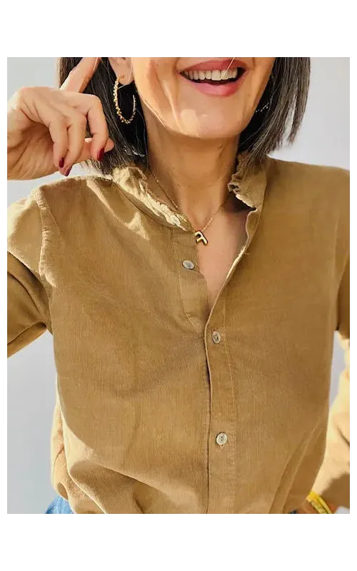 Camisa Micro Pana Camel