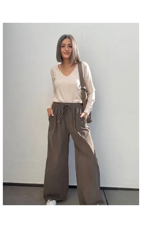 Pantalones Micro Pana Taupe
